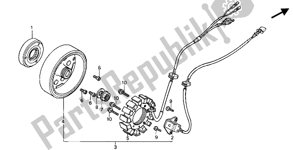 Alle onderdelen voor de Generator van de Honda CN 250 1 1994