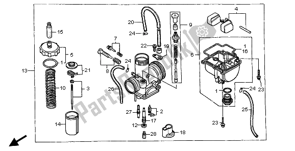 All parts for the Carburetor of the Honda CR 80R SW 1996