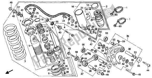Todas as partes de Almofada Traseira do Honda XR 250R 1990