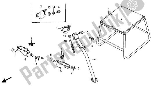 Todas las partes para Soporte Y Paso de Honda CR 80R2 1985