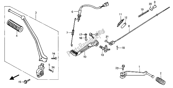 Todas las partes para Pedal de Honda XBR 500S 1987