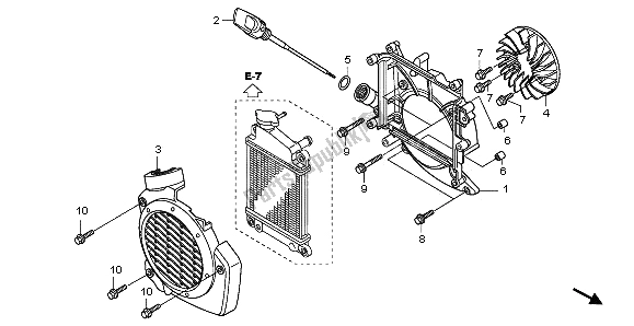 Tutte le parti per il Ventola Di Raffreddamento E Coperchio Del Radiatore del Honda NHX 110 WH 2012