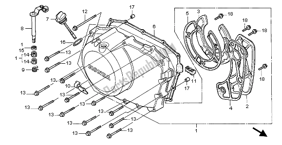 All parts for the Right Crankcase Cover of the Honda XRV 750 Africa Twin 1995