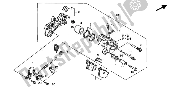 All parts for the Rear Brake Caliper & Speed Sensor of the Honda XL 700 VA Transalp 2010