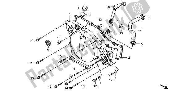 All parts for the Right Crankcase Cover of the Honda CR 80 RB LW 2000