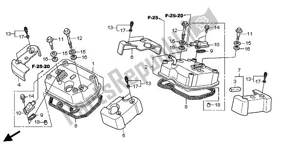 Todas las partes para Cubierta De Tapa De Cilindro de Honda VT 750C2S 2011