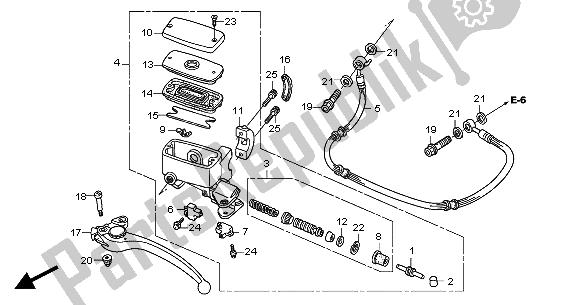 Todas as partes de Cilindro Mestre Da Embreagem do Honda GL 1800A 2004