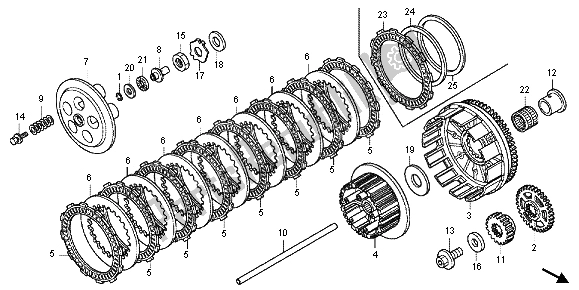 All parts for the Clutch of the Honda CRF 250R 2013