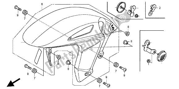 All parts for the Front Fender of the Honda CBR 1000 RA 2013