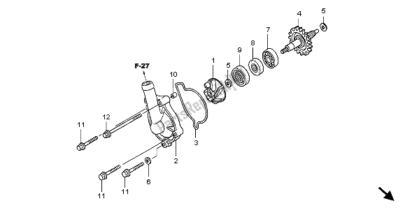 Tutte le parti per il Pompa Dell'acqua del Honda CRF 250X 2007