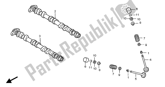 All parts for the Camshaft & Valve of the Honda CBF 600 SA 2005