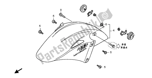 All parts for the Front Fender of the Honda VFR 800 2009