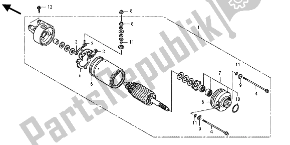 All parts for the Starting Motor of the Honda TRX 500 FPA Foreman Rubicon WP 2013