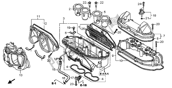 Tutte le parti per il Filtro Dell'aria del Honda CBR 600 RR 2008