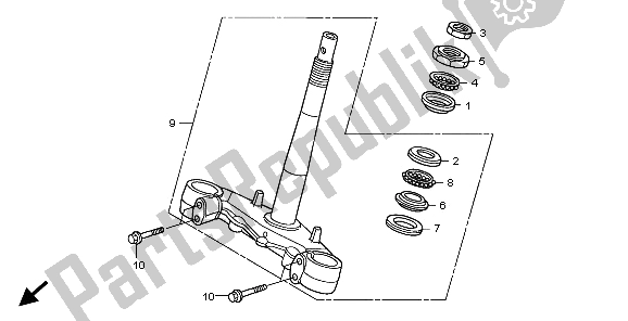 All parts for the Steering Stem of the Honda SH 125 2009