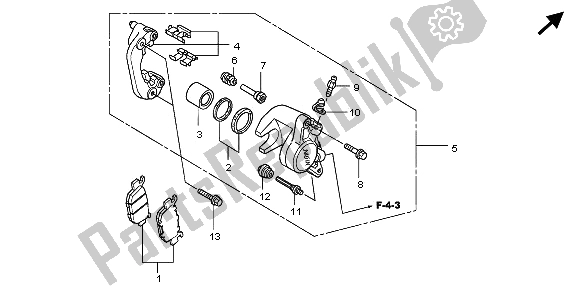 Toutes les pièces pour le étrier De Frein Arrière du Honda SH 125 2009