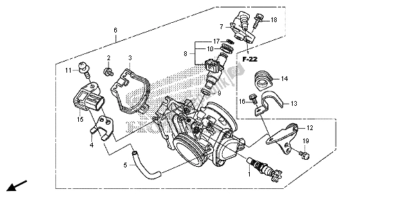 Todas as partes de Corpo Do Acelerador do Honda CRF 450R 2015