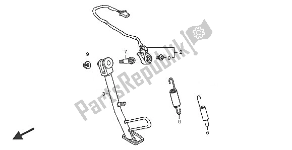 All parts for the Stand of the Honda XL 1000 VA 2005