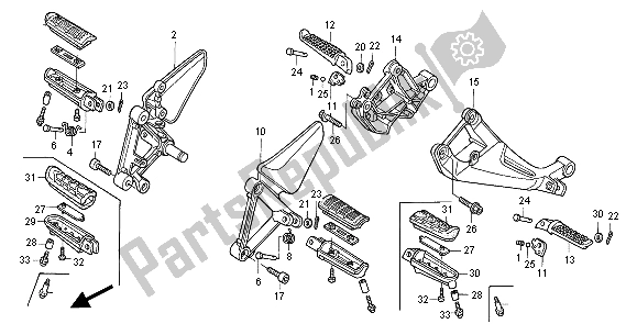 Alle onderdelen voor de Stap van de Honda CBR 1100 XX 2000