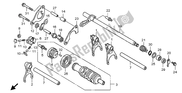 All parts for the Gearshift Drum of the Honda VFR 1200 FDA 2010