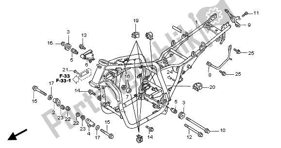 Todas as partes de Corpo Da Moldura do Honda CB 1300 2005