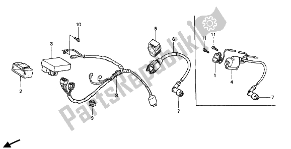 Toutes les pièces pour le Faisceau De Fils Et Bobine D'allumage du Honda XR 80R 1987