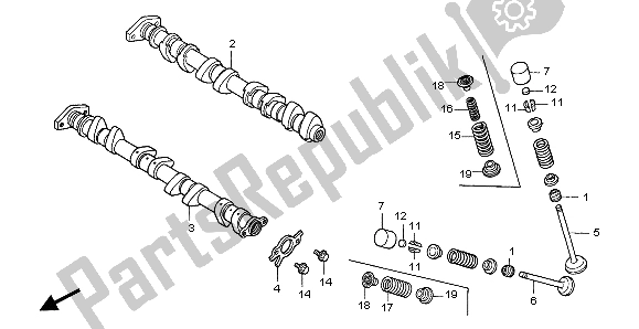 Todas las partes para árbol De Levas Y Válvula de Honda CBR 1000 RR 2007