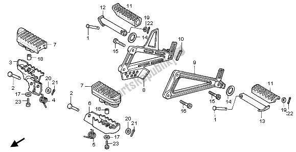 Toutes les pièces pour le étape du Honda NX 650 1996