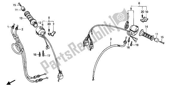 Todas las partes para Interruptor Y Cable de Honda CBR 1000F 1989