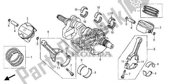 All parts for the Crankshaft & Piston of the Honda VFR 1200X 2013