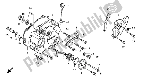 Todas las partes para L. Cubierta De La Caja Del Cráneo de Honda CRF 250R 2007