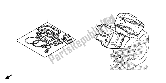 All parts for the Eop-1 Gasket Kit A of the Honda VT 1300 CXA 2013
