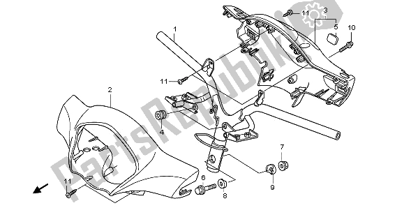 All parts for the Handle Pipe & Handle Cover of the Honda PES 125R 2013