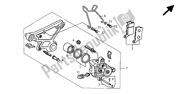 Tutte le parti per il Pinza Freno Posteriore del Honda CB 500S 2000