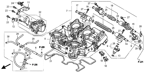 Todas las partes para Cuerpo Del Acelerador de Honda VFR 1200 FD 2013