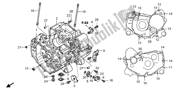 All parts for the Crankcase of the Honda TRX 400 FA Fourtrax Rancher AT 2006