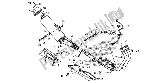 All parts for the Exhaust Muffler of the Honda CBR 500R 2013