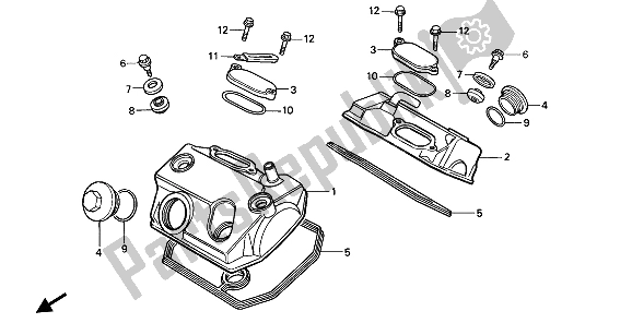 All parts for the Cylinder Head Cover of the Honda XL 600V Transalp 1994
