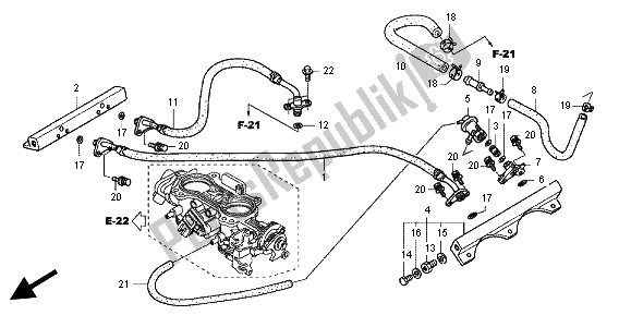 Todas as partes de Corpo Do Acelerador (tubulação) do Honda GL 1800 2012
