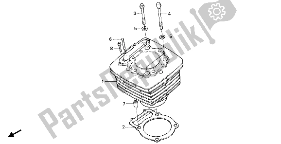 All parts for the Cylinder of the Honda NX 650 1990