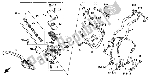 All parts for the Fr. Brake Master Cylinder of the Honda CBF 1000T 2009