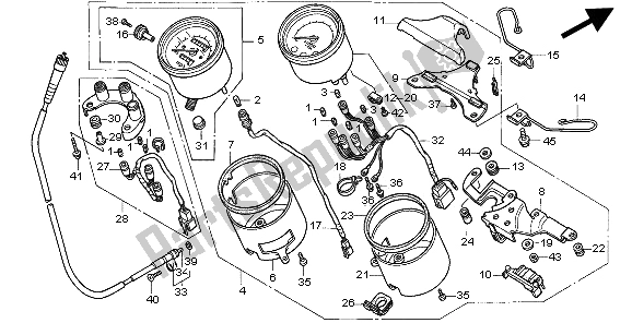 All parts for the Meter (kmh) of the Honda VF 750C 1997