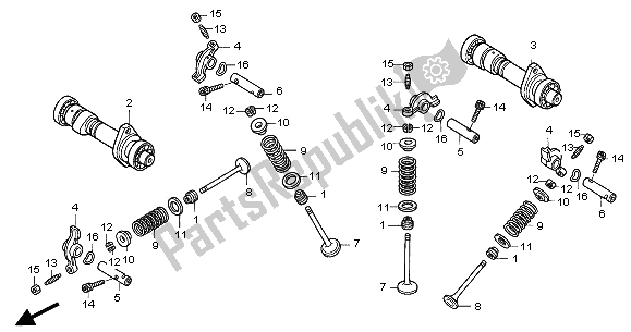 All parts for the Camshaft & Valve of the Honda VT 125C 2001