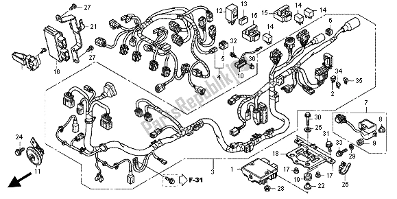 Todas as partes de Chicote De Fios do Honda CBR 600F 2012