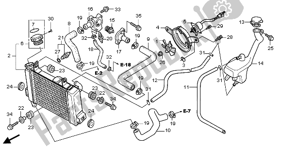 Todas las partes para Radiador de Honda CBR 125 RS 2005