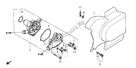 All parts for the Water Pump of the Honda VT 750 CA 2006