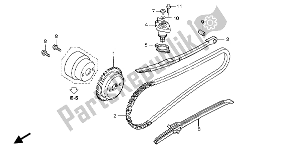 All parts for the Cam Chain & Tensioner of the Honda NPS 50 2012