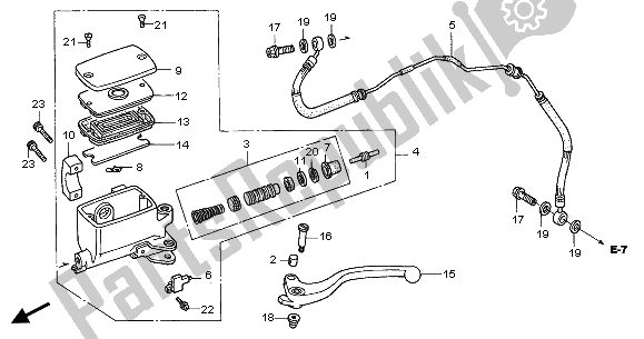All parts for the Clutch Master Cylinder of the Honda GL 1500C 2001
