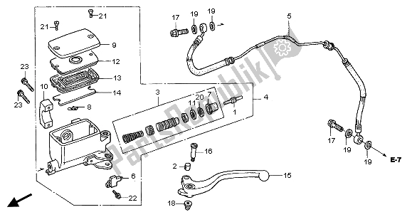 All parts for the Clutch Master Cylinder of the Honda GL 1500C 2001