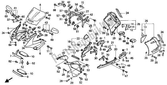 Todas las partes para Capucha de Honda VFR 750F 1991